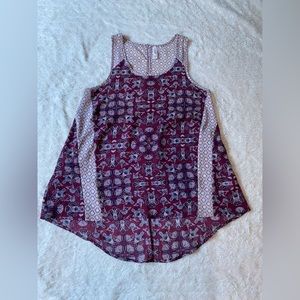 xhilaration tank top medium purple print